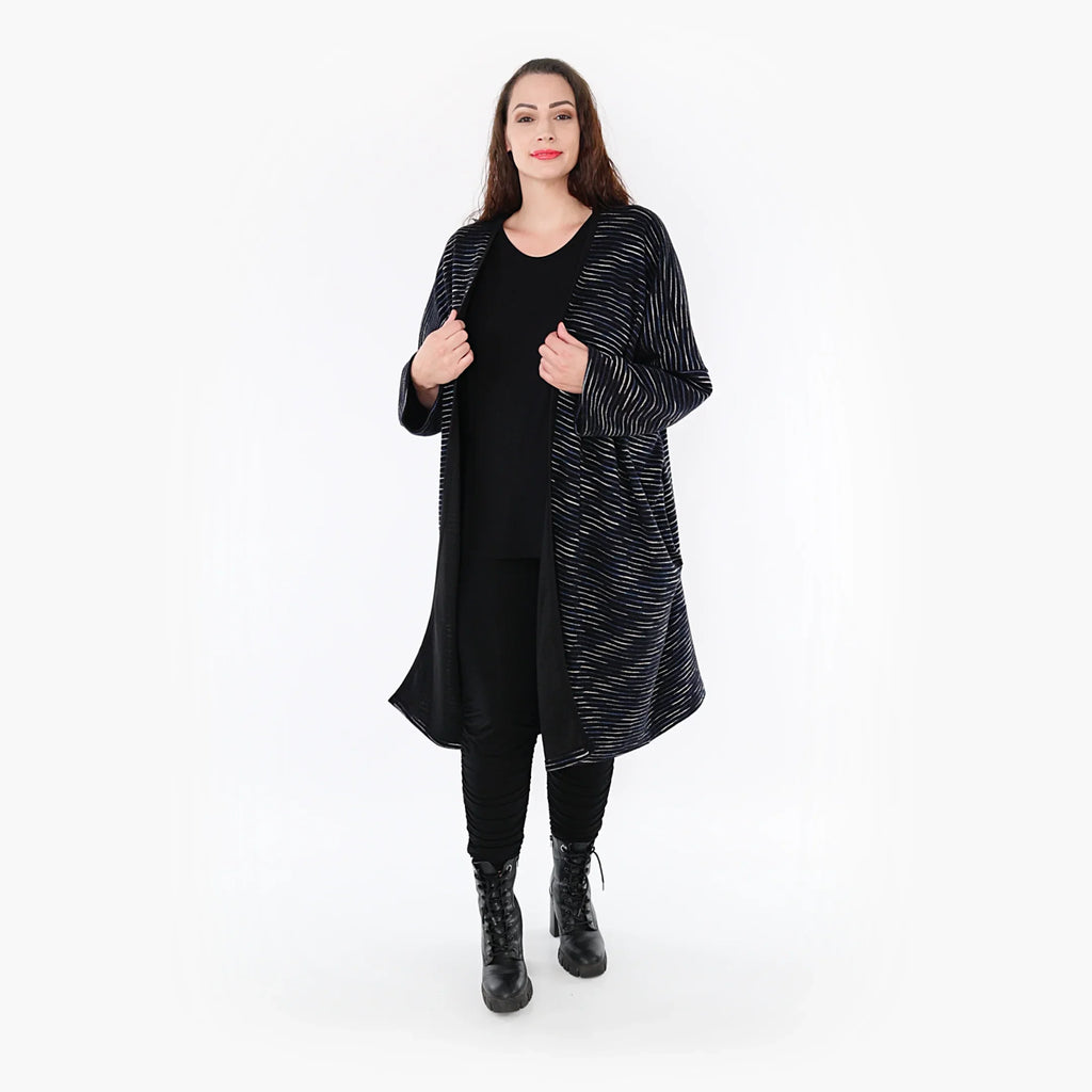 AKH Fashion Jacke 6828 Estelle, Schwarz/Blau/Weiß