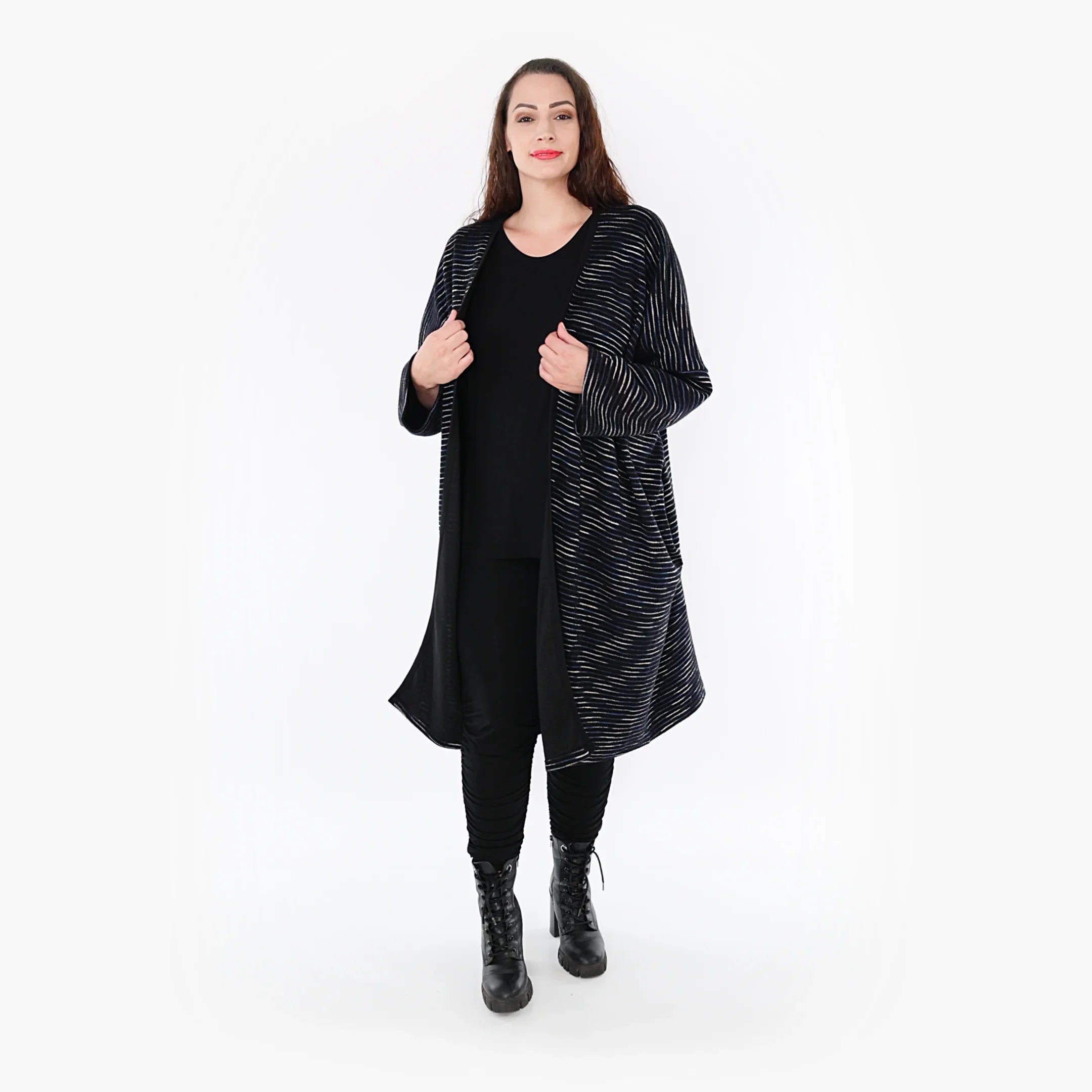 AKH Fashion Jacke 6828 Estelle, Schwarz/Blau/Weiß