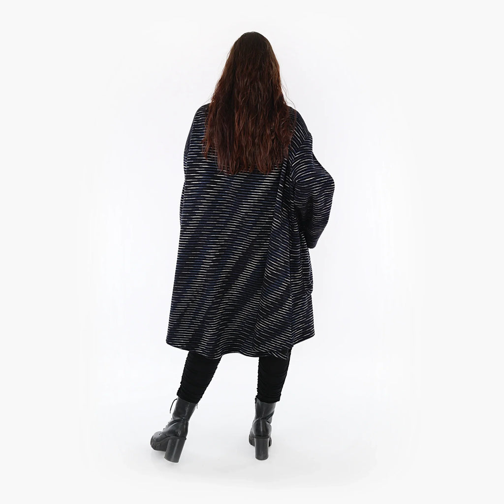 AKH Fashion Mantel 2276 Estelle, Schwarz/Blau/Weiß