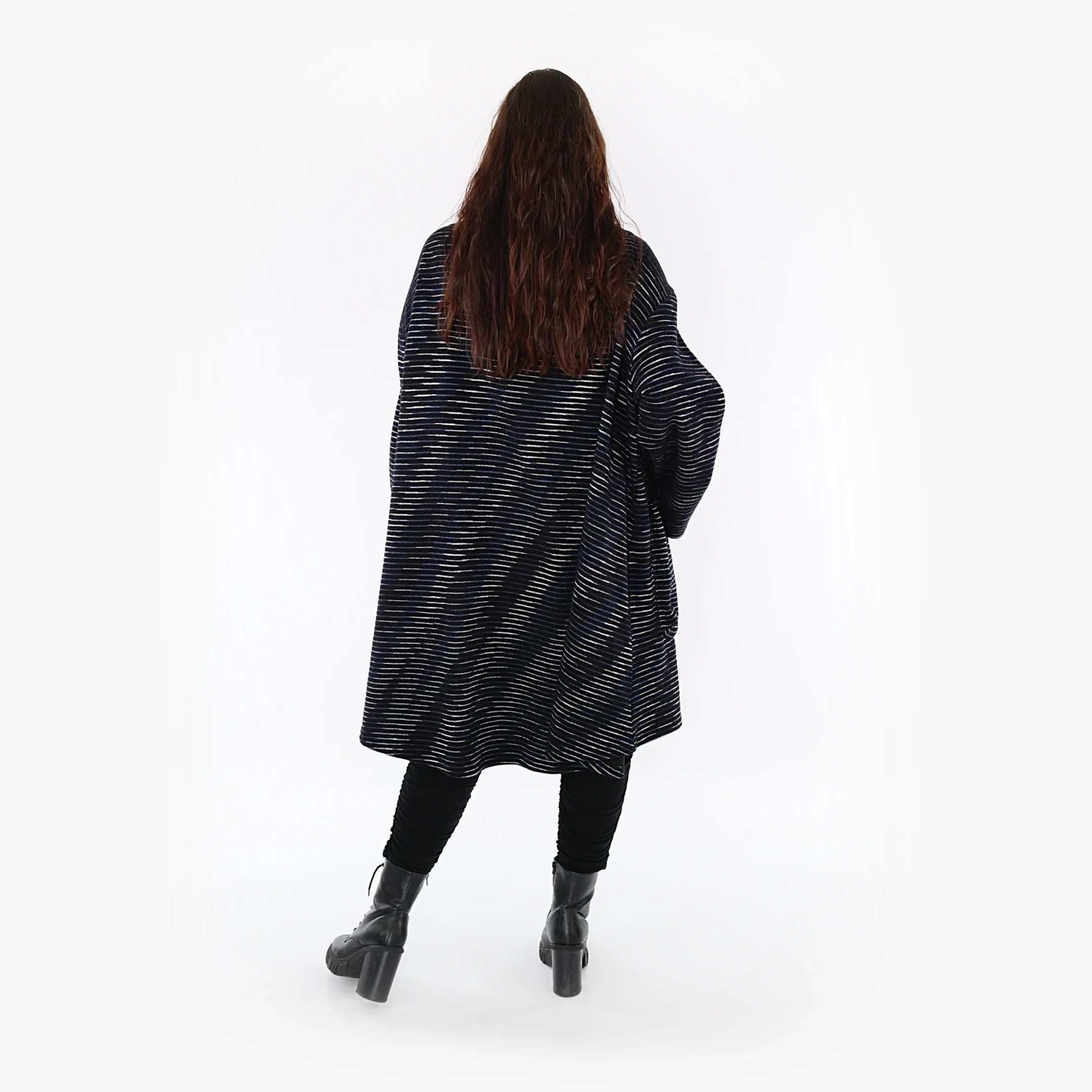 AKH Fashion Mantel 2276 Estelle, Schwarz/Blau/Weiß