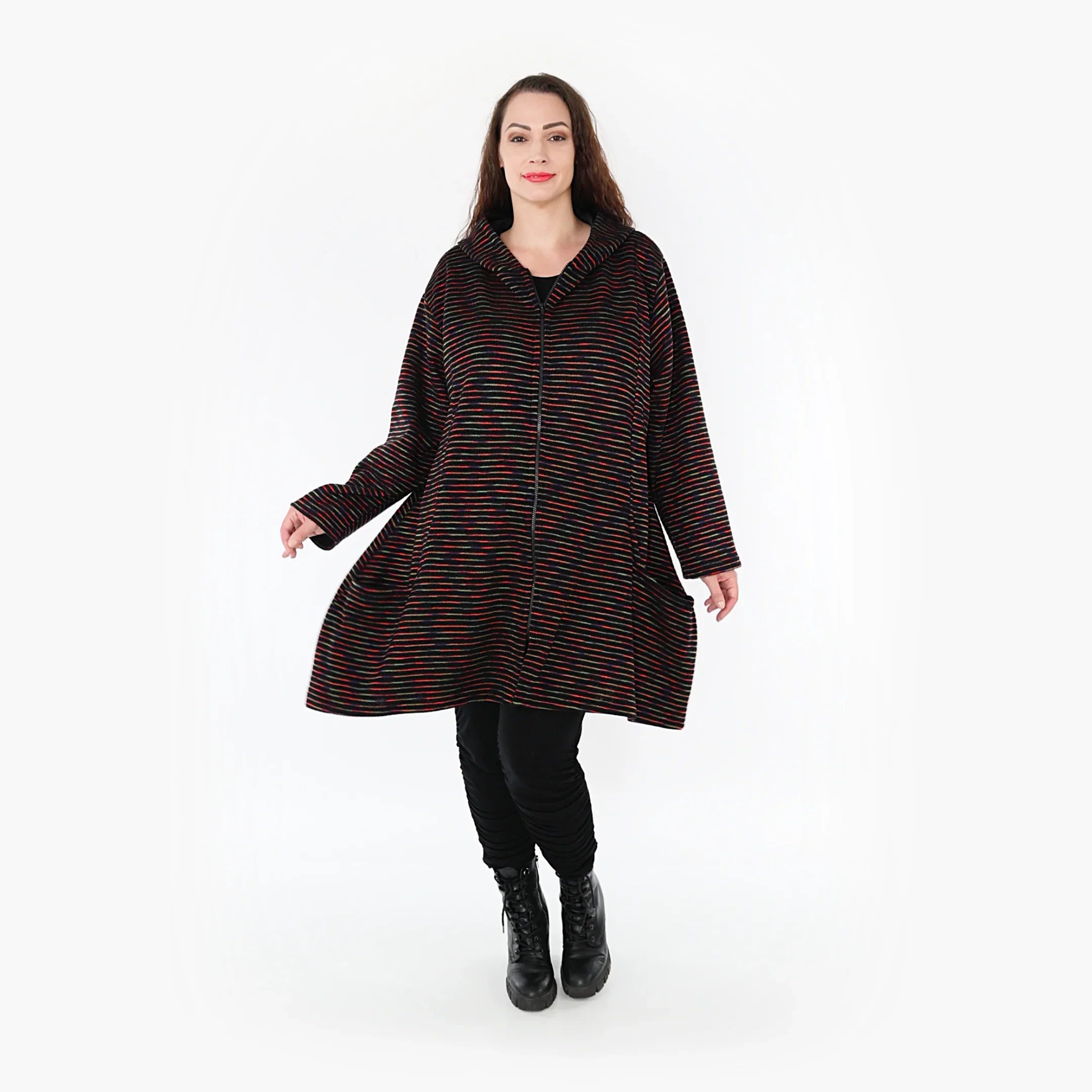 AKH Fashion Jacke 6665 Estelle, Schwarz/Grün/Rot