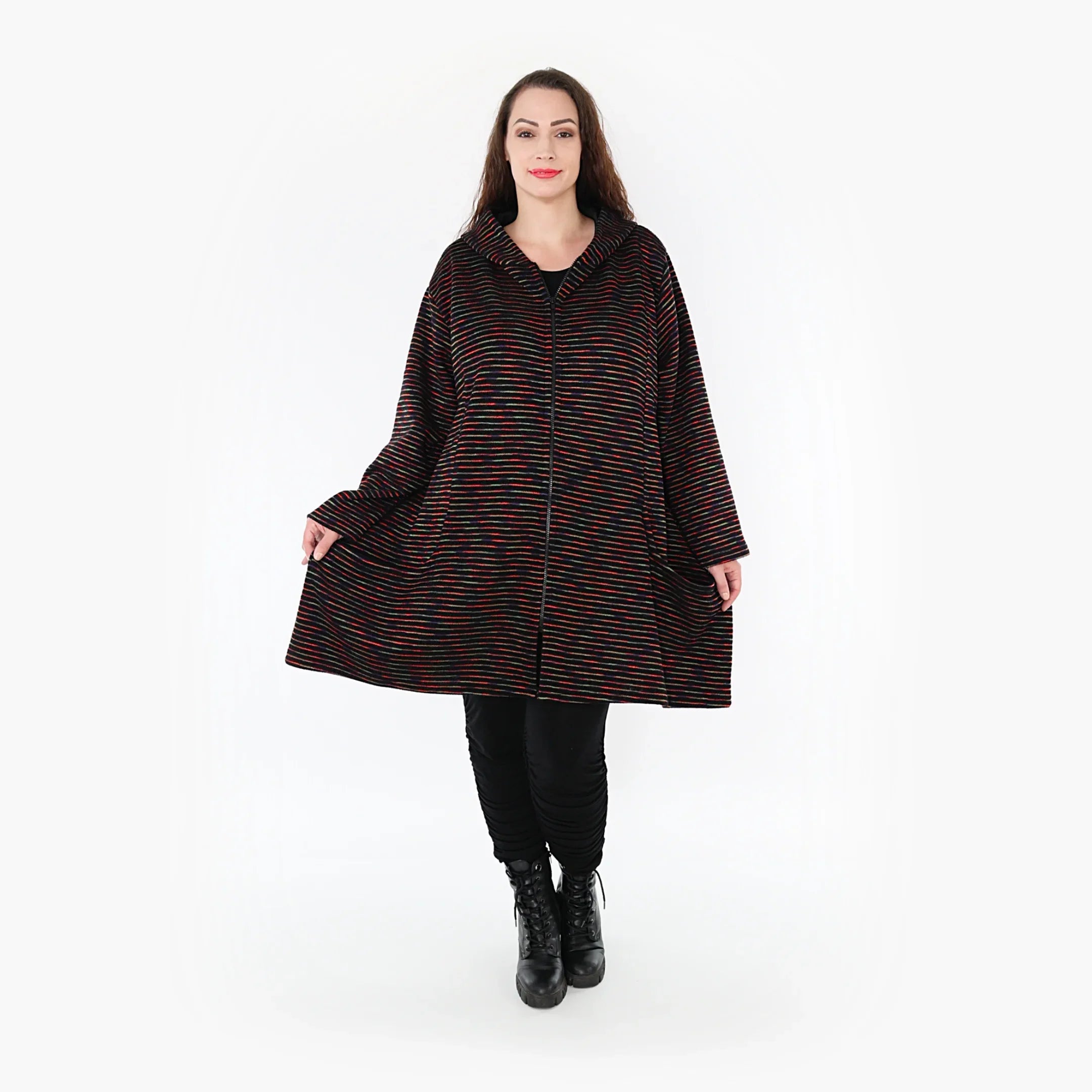 AKH Fashion Jacke 6665 Estelle, Schwarz/Grün/Rot