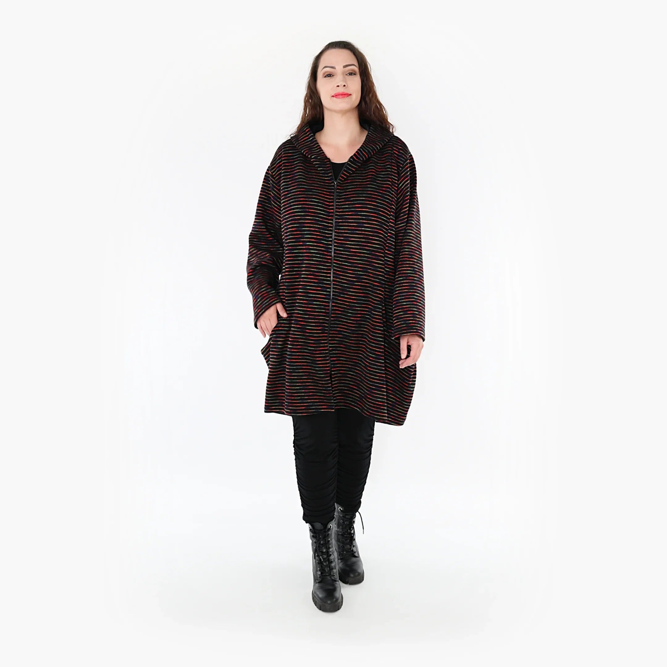 AKH Fashion Jacke 6665 Estelle, Schwarz/Grün/Rot