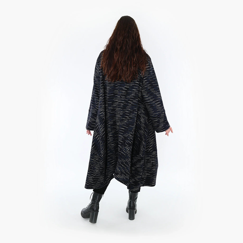 AKH Fashion Mantel 3023 Estelle, Schwarz/Blau/Weiß