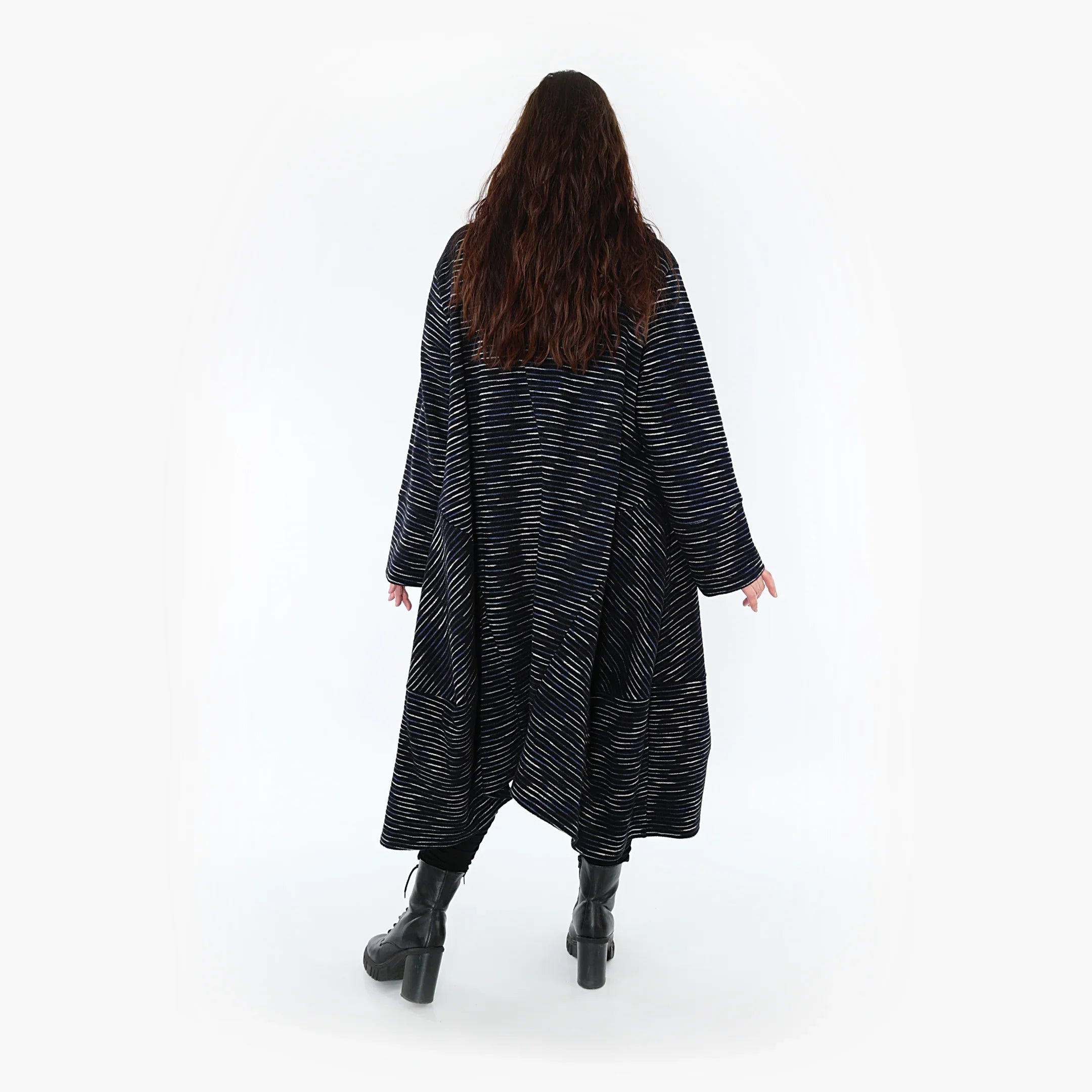 AKH Fashion Mantel 3023 Estelle, Schwarz/Blau/Weiß