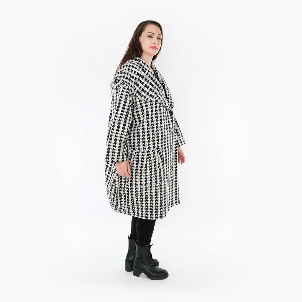 AKH Fashion Mantel 1776 Madeleine, Weiß/Schwarz