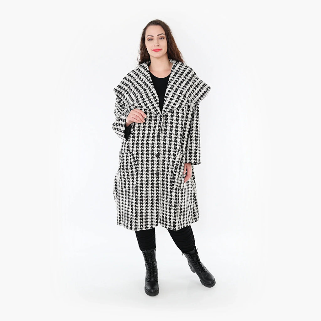 AKH Fashion Mantel 1776 Madeleine, Weiß/Schwarz