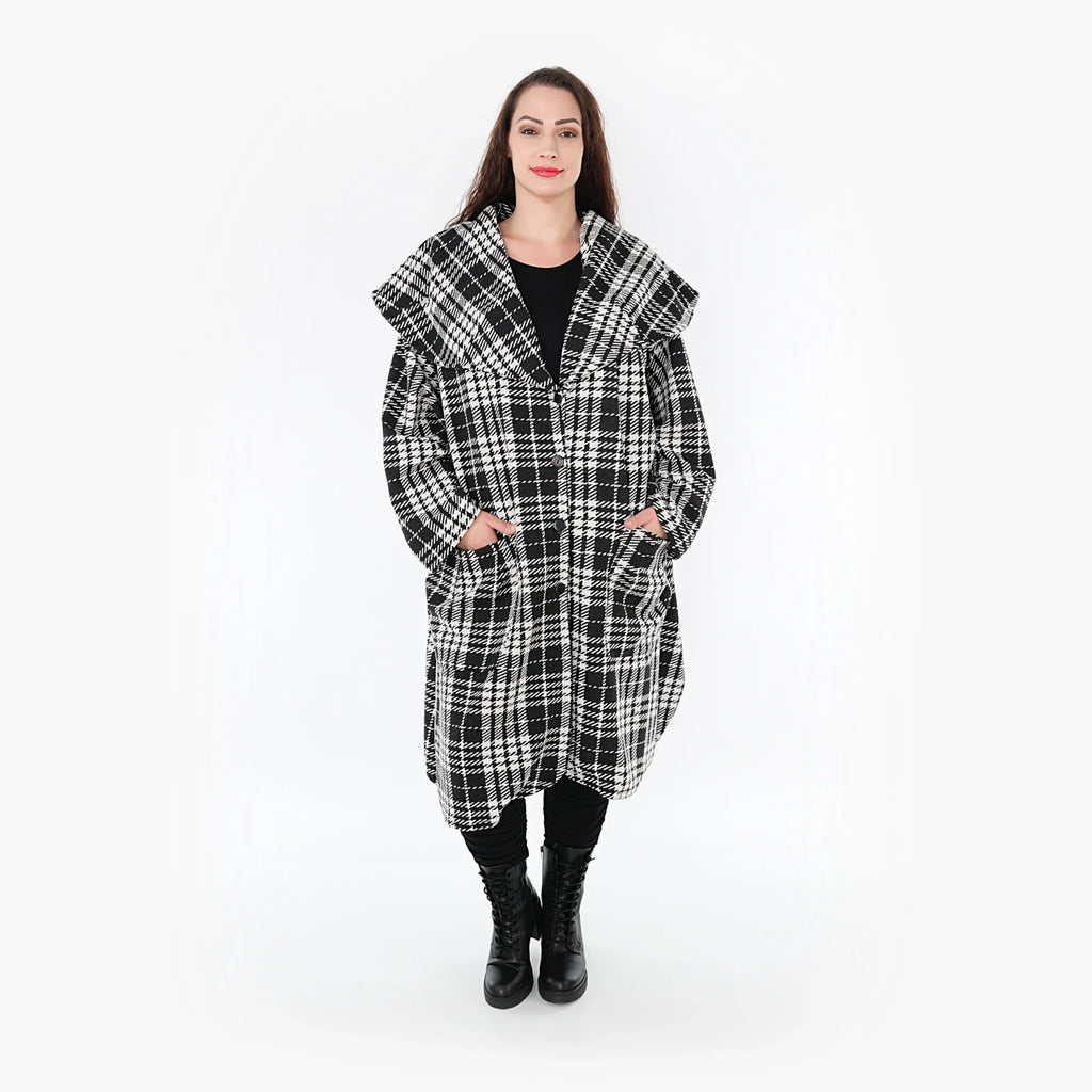 AKH Fashion Mantel 1776 Leona, Weiß/Schwarz