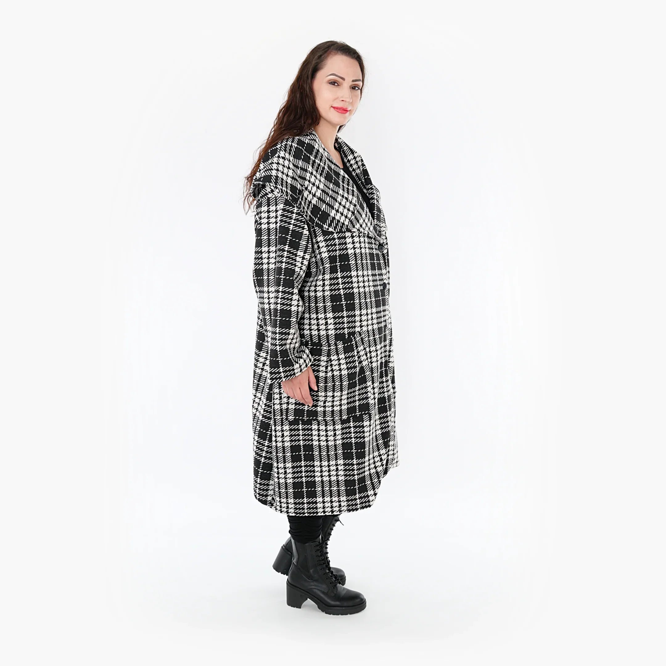 AKH Fashion Mantel 1776 Leona, Weiß/Schwarz