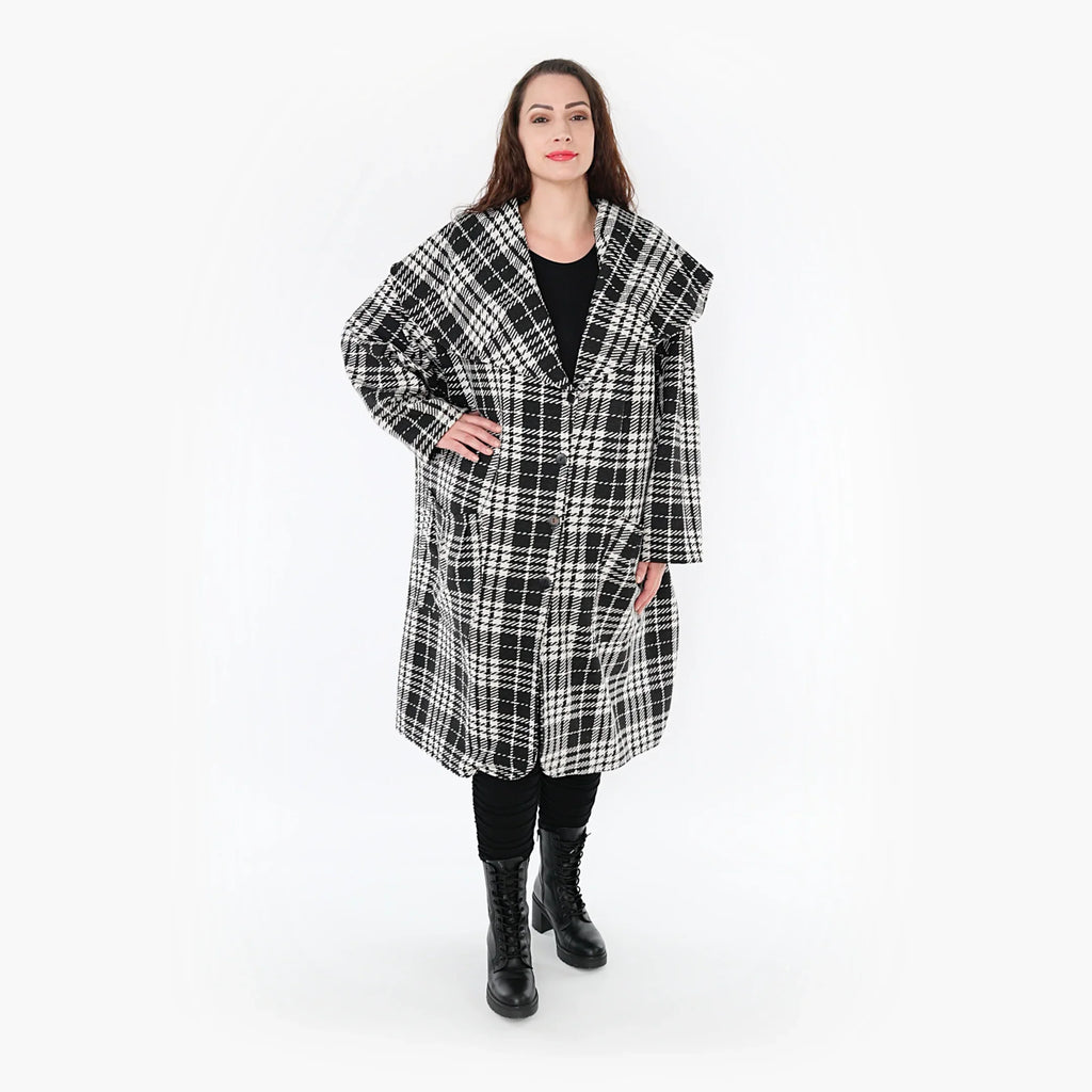 AKH Fashion Mantel 1776 Leona, Weiß/Schwarz