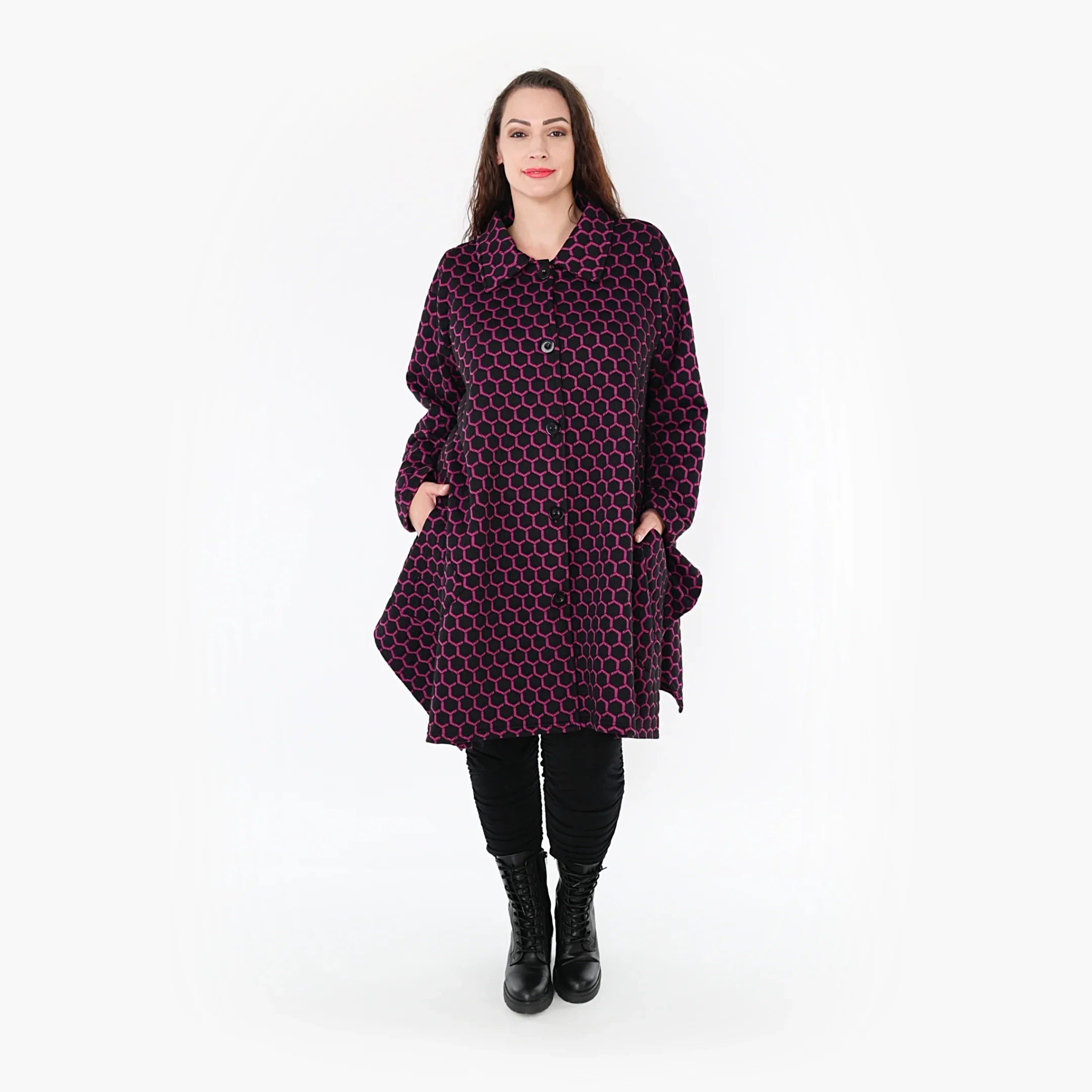 AKH Fashion Jacke 6864 Velora, Schwarz/Fuchsia