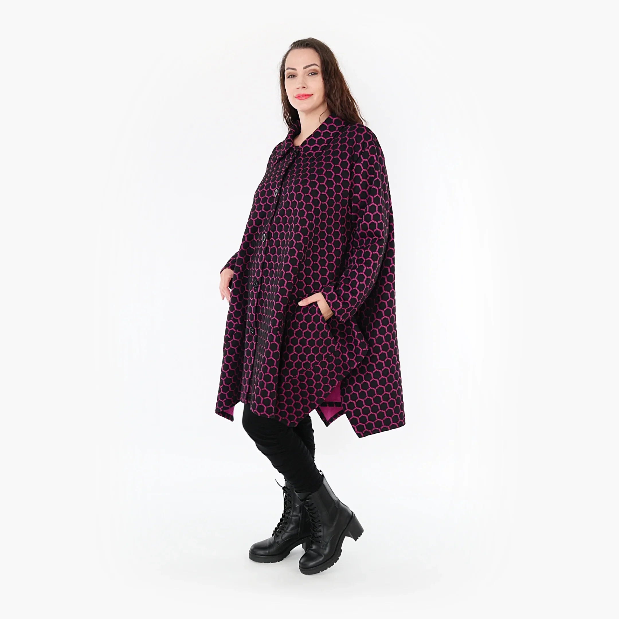 AKH Fashion Jacke 6864 Velora, Schwarz/Fuchsia