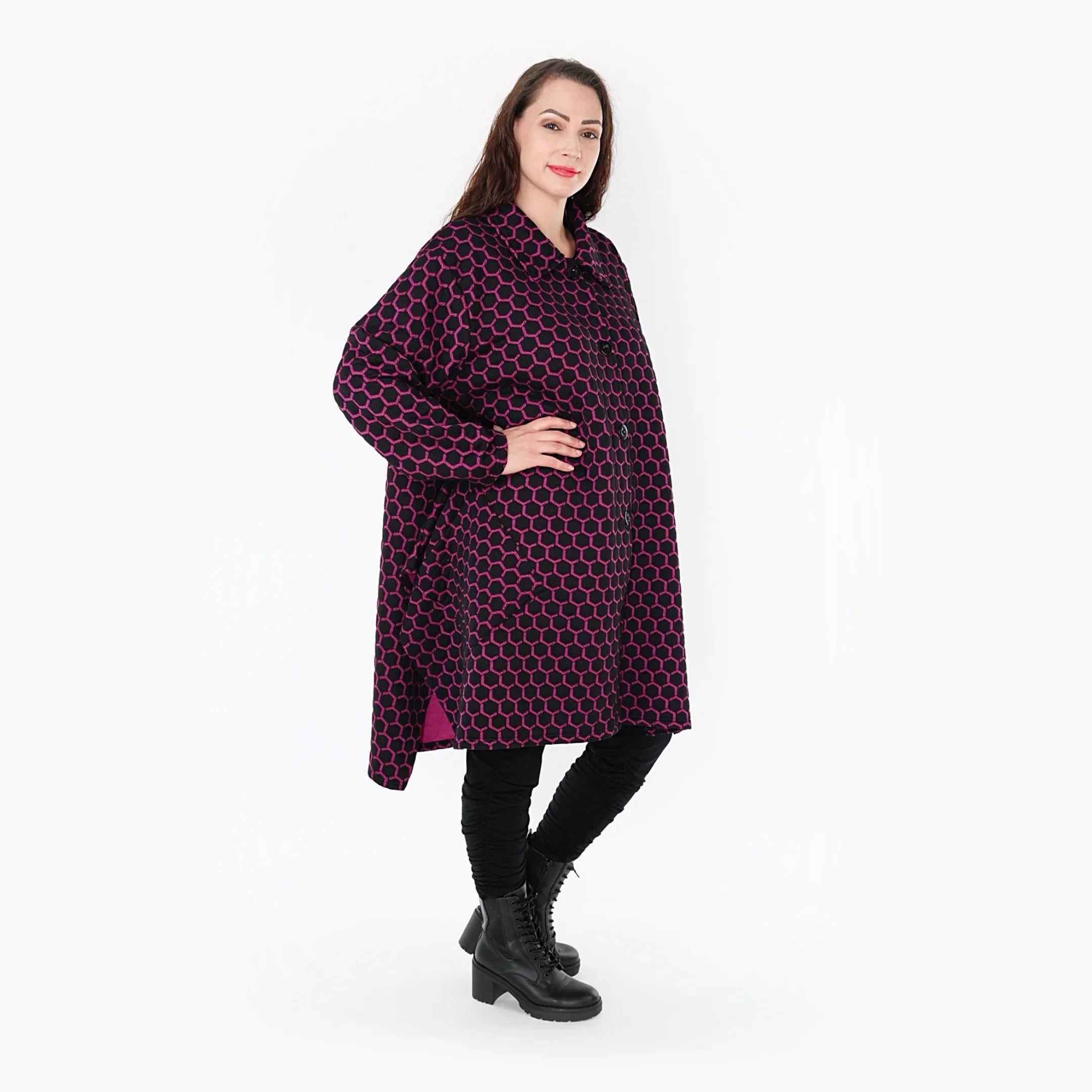AKH Fashion Jacke 6864 Velora, Schwarz/Fuchsia