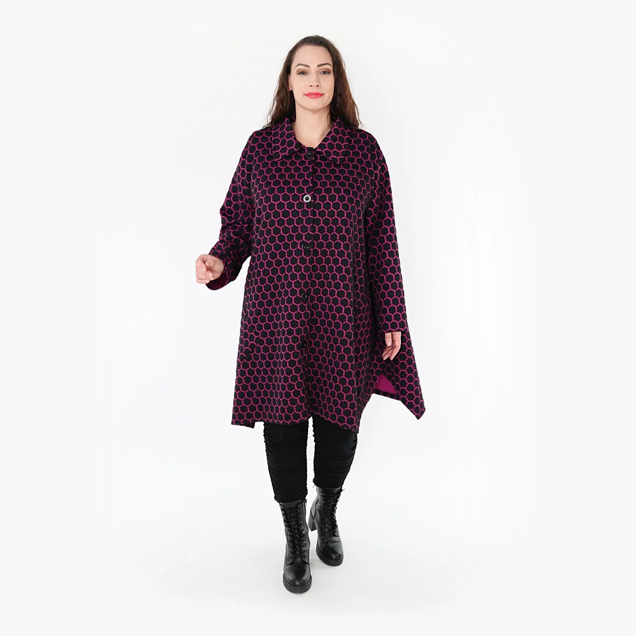 AKH Fashion Jacke 6864 Velora, Schwarz/Fuchsia
