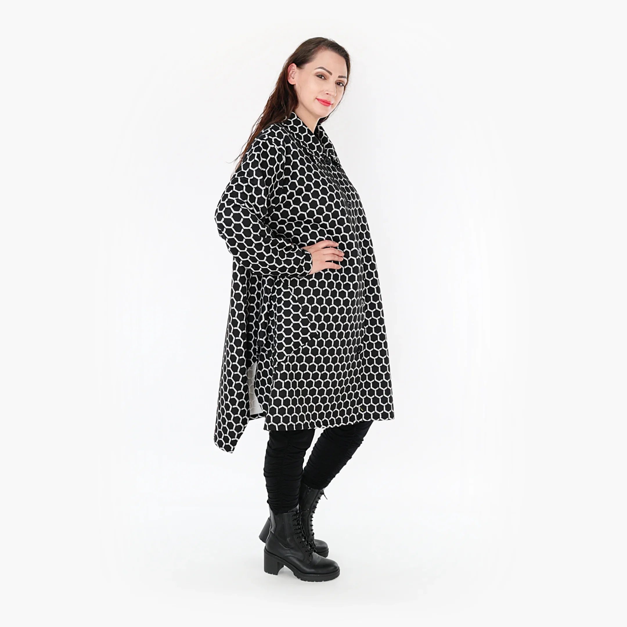 AKH 6864 Jacket, Black and White