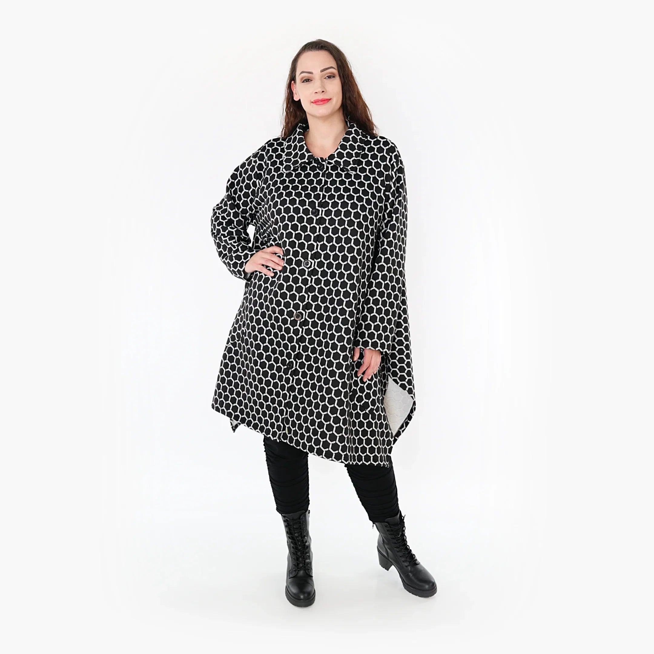AKH 6864 Jacket, Black and White