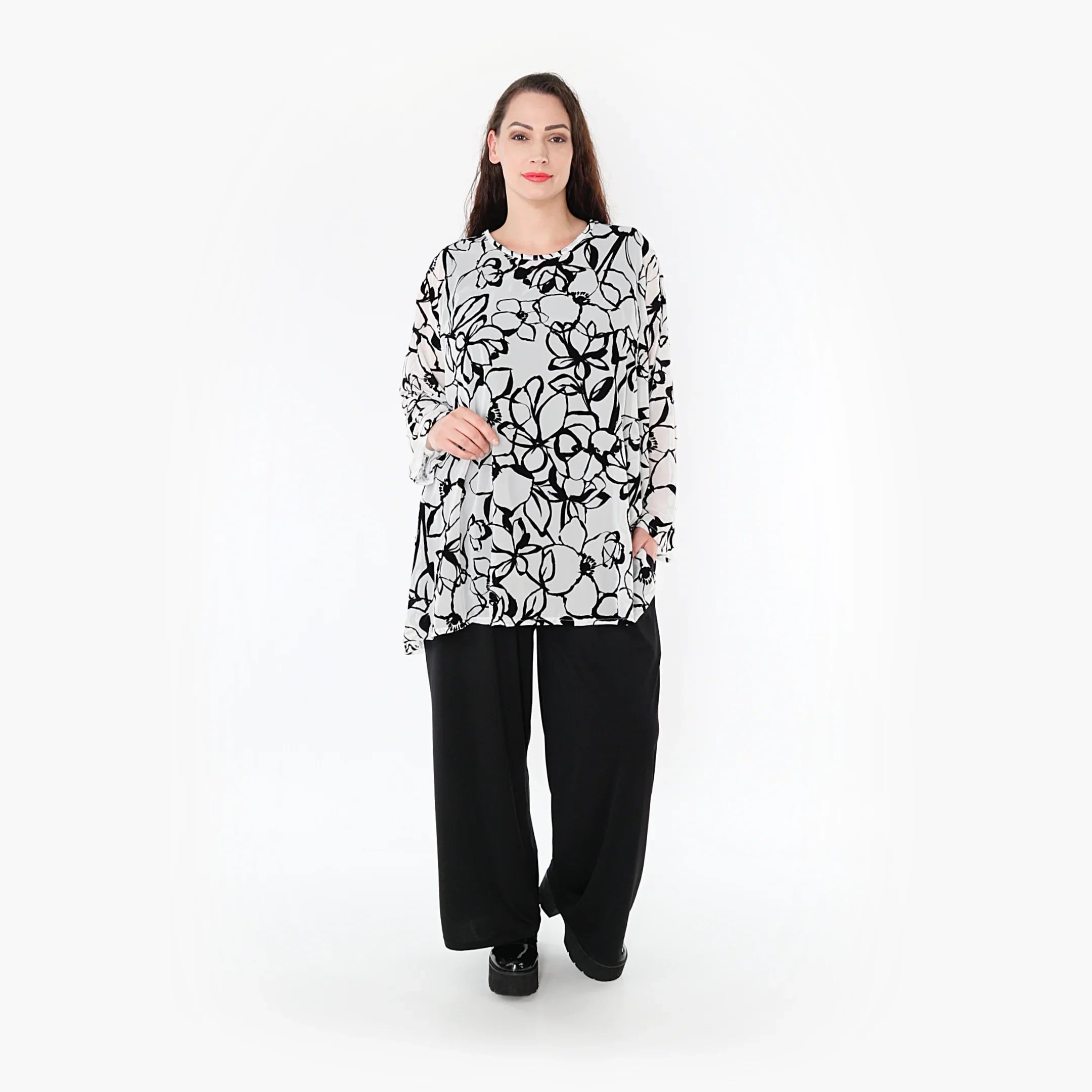 AKH Fashion Shirt 593 Veru, Weiß/Schwarz