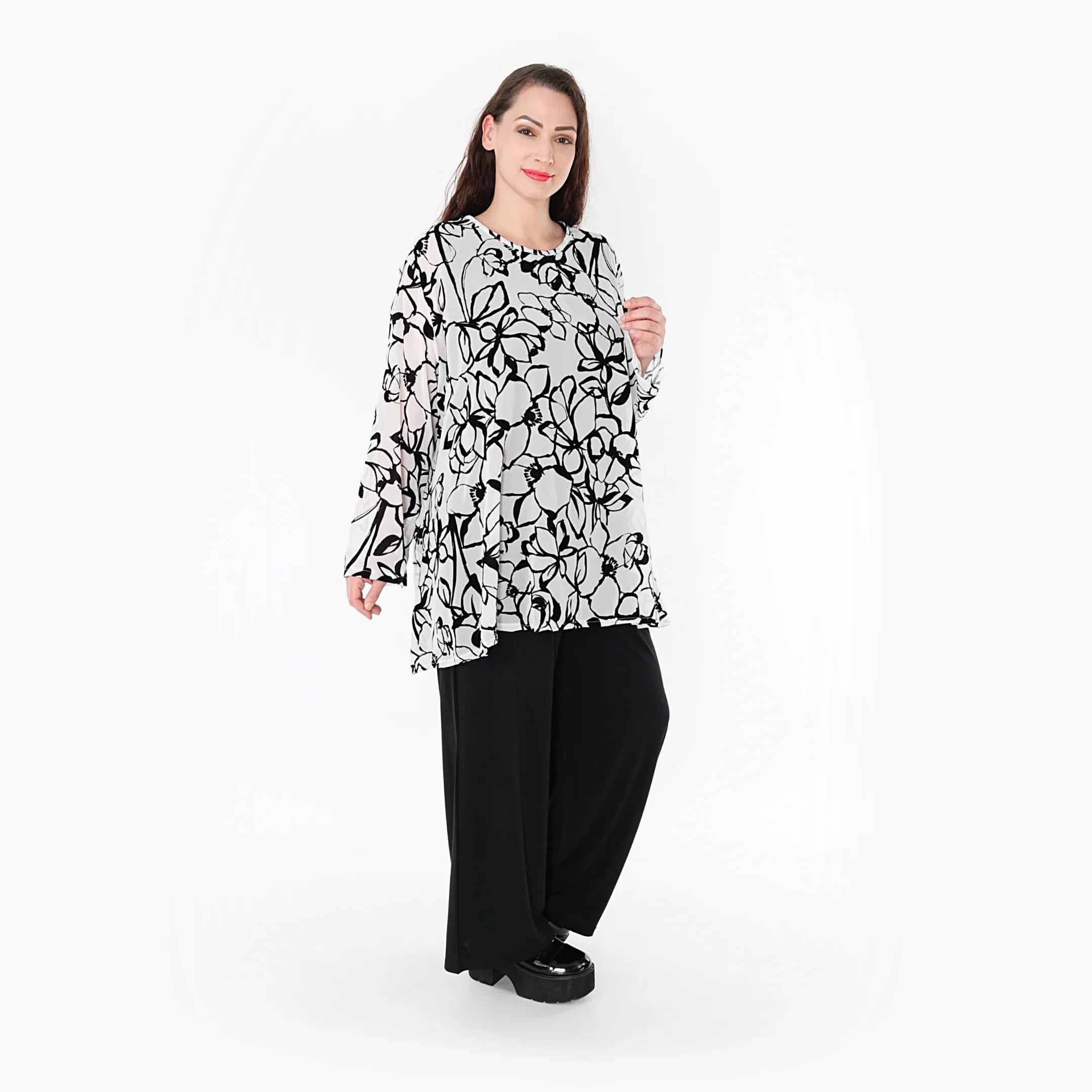 AKH Fashion Shirt 593 Veru, Weiß/Schwarz