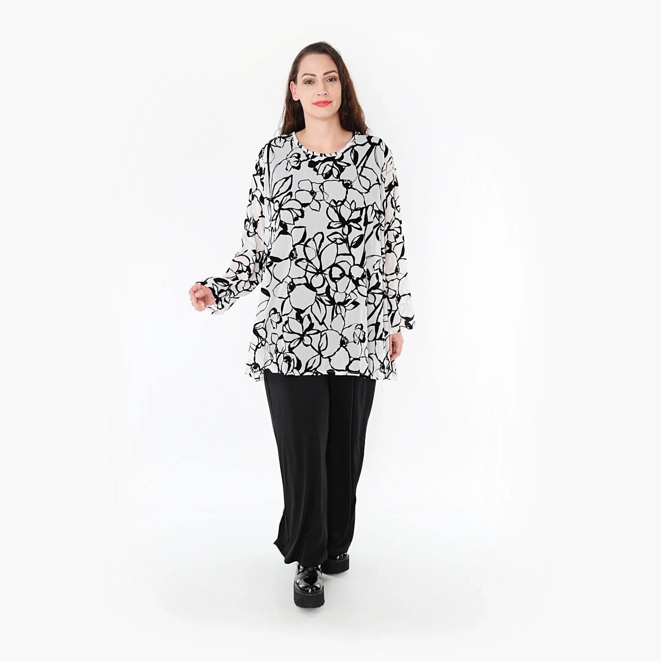 AKH Fashion Shirt 593 Veru, Weiß/Schwarz