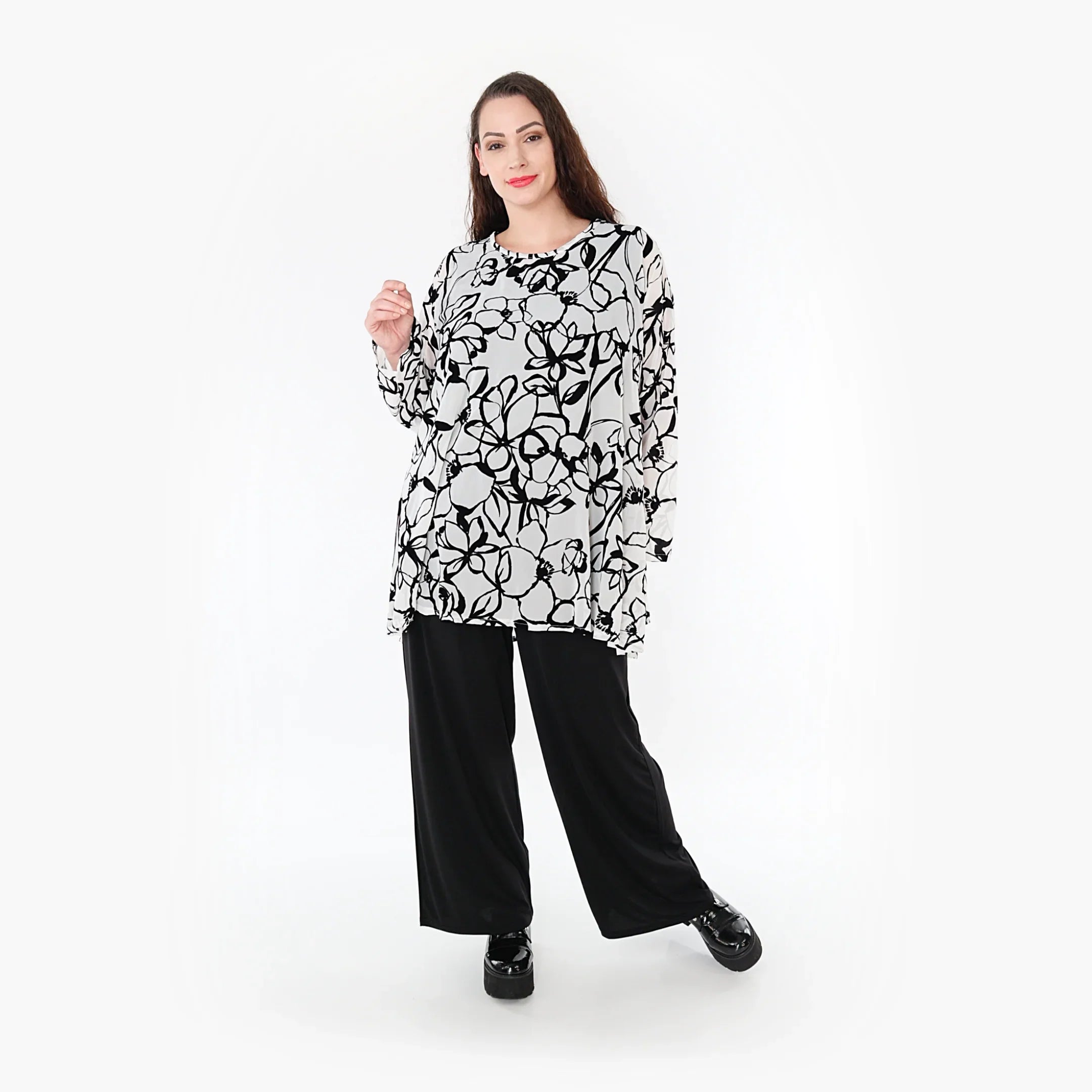AKH Fashion Shirt 593 Veru, Weiß/Schwarz