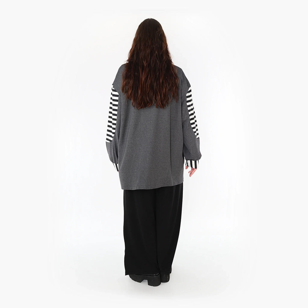 AKH Fashion Shirt 6987 Luisa, Grau/Weiß