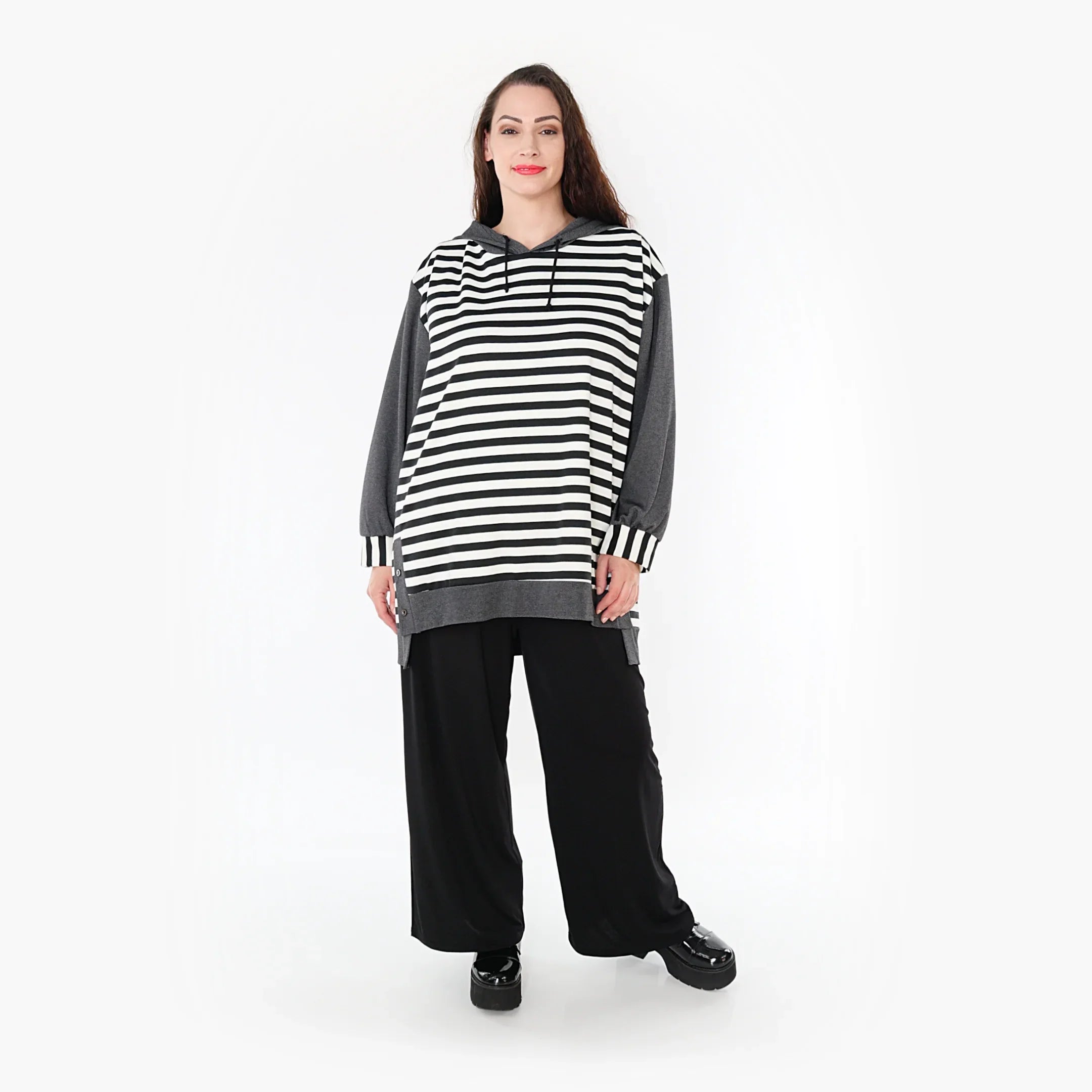 AKH Fashion Shirt 6988 Luisa, Grau/Weiß