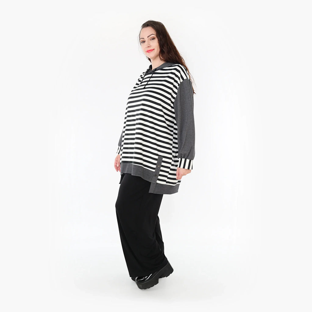 AKH Fashion Shirt 6988 Luisa, Grau/Weiß