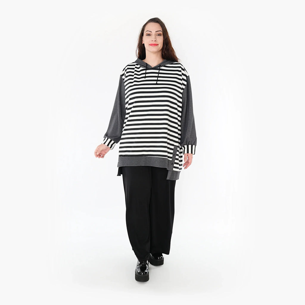 AKH Fashion Shirt 6988 Luisa, Grau/Weiß