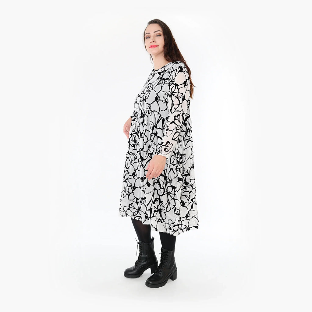 AKH Fashion Kleid 6698 Veru, Weiß/Schwarz