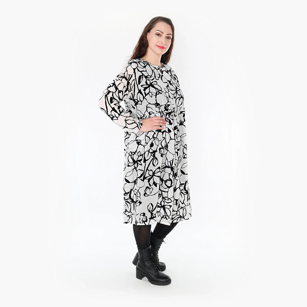 AKH Fashion Kleid 6698 Veru, Weiß/Schwarz