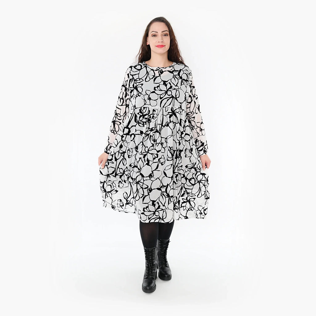 AKH Fashion Kleid 6698 Veru, Weiß/Schwarz