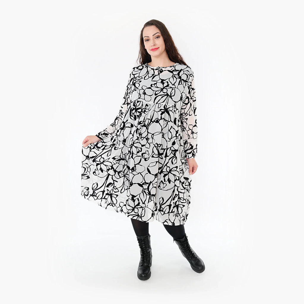 AKH Fashion Kleid 6698 Veru, Weiß/Schwarz