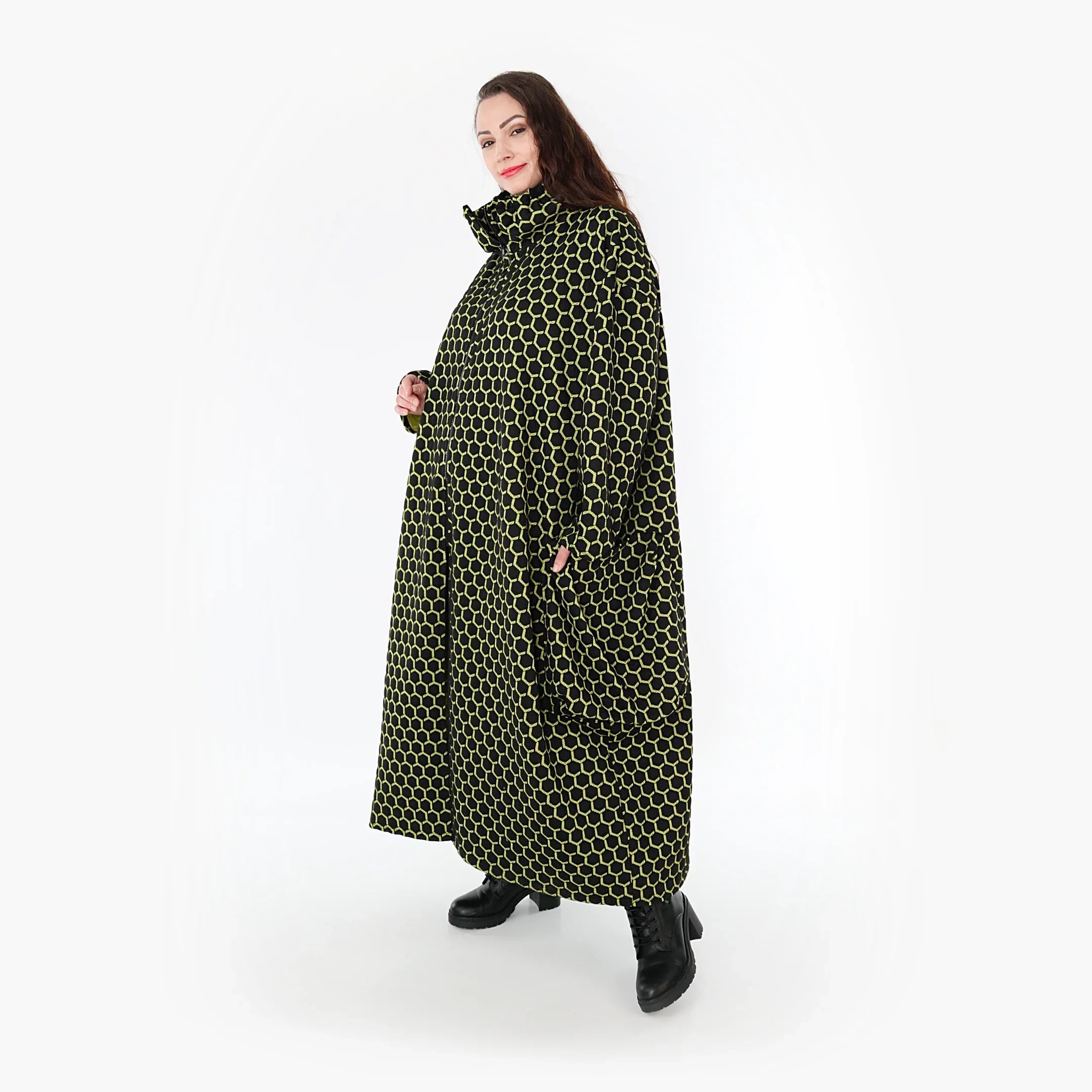 AKH Fashion Mantel 6985 Velora, Schwarz/Lime