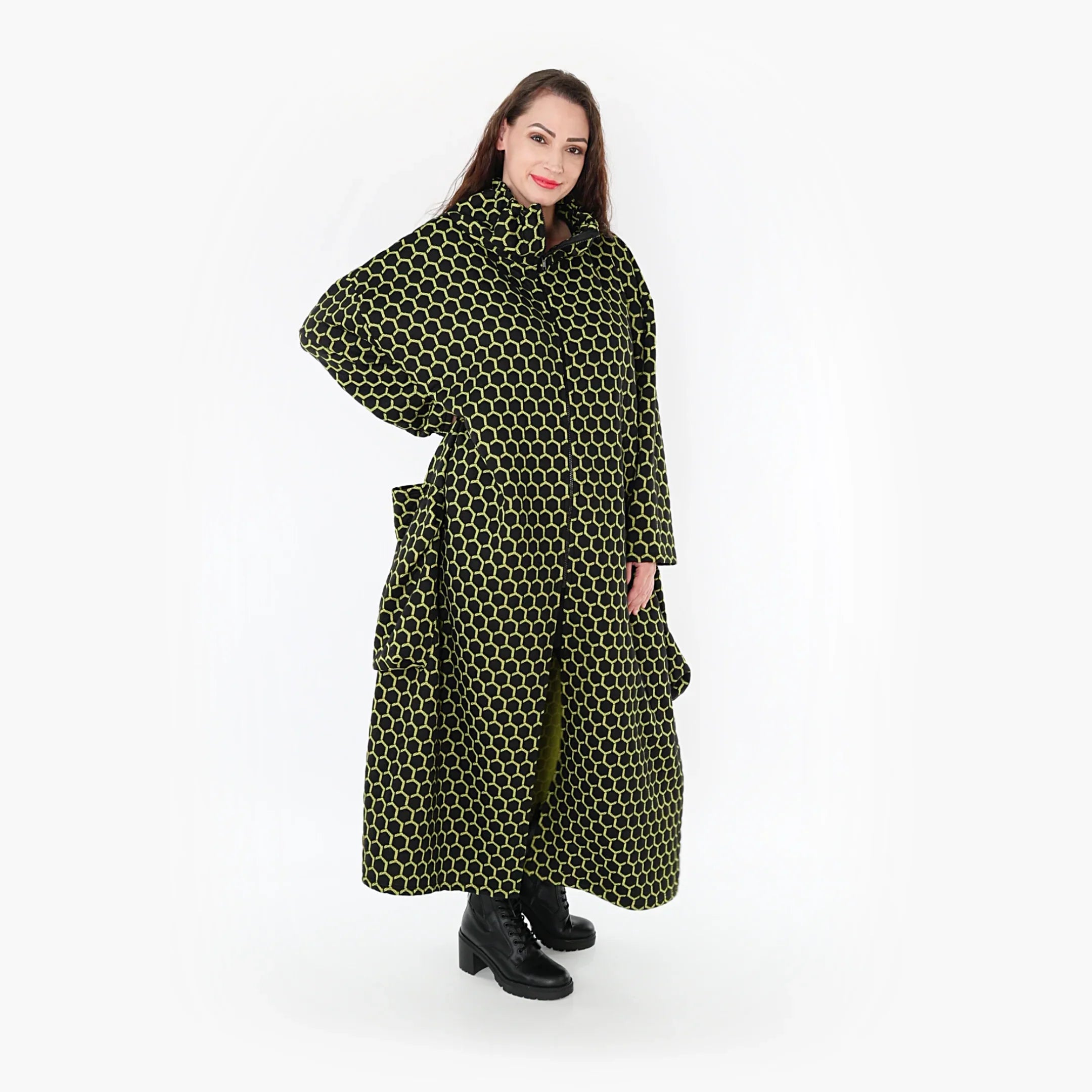 AKH Fashion Mantel 6985 Velora, Schwarz/Lime