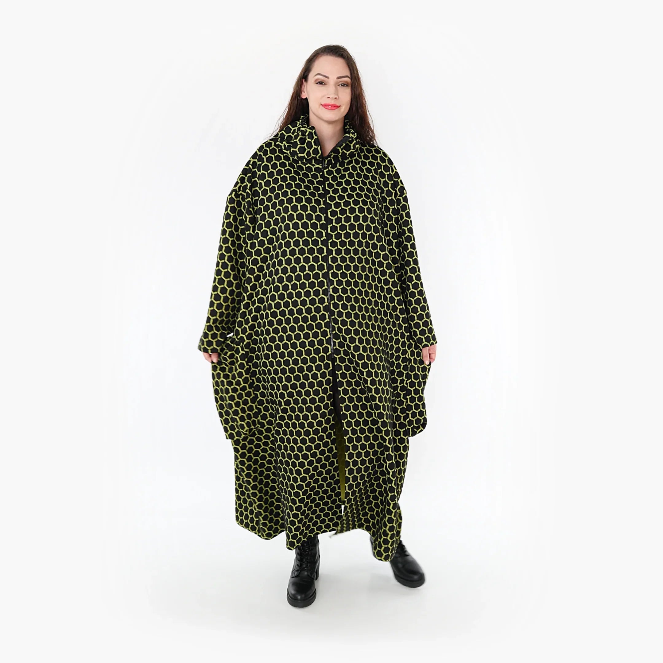 AKH Fashion Mantel 6985 Velora, Schwarz/Lime
