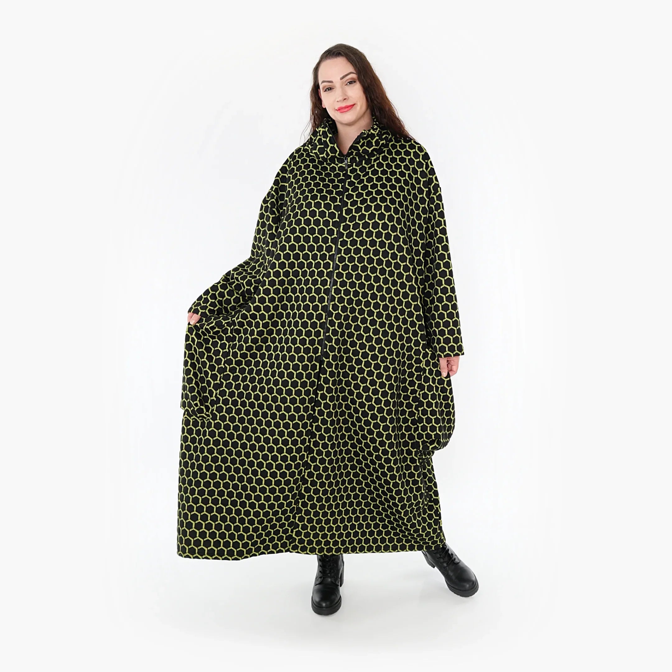 AKH Fashion Mantel 6985 Velora, Schwarz/Lime