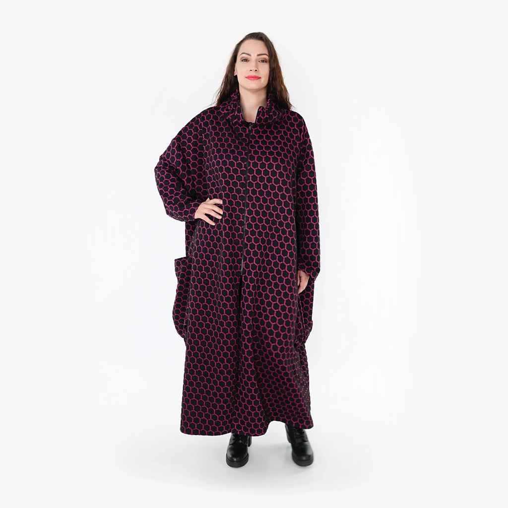 AKH Fashion Mantel 6985 Velora, Schwarz/Fuchsia