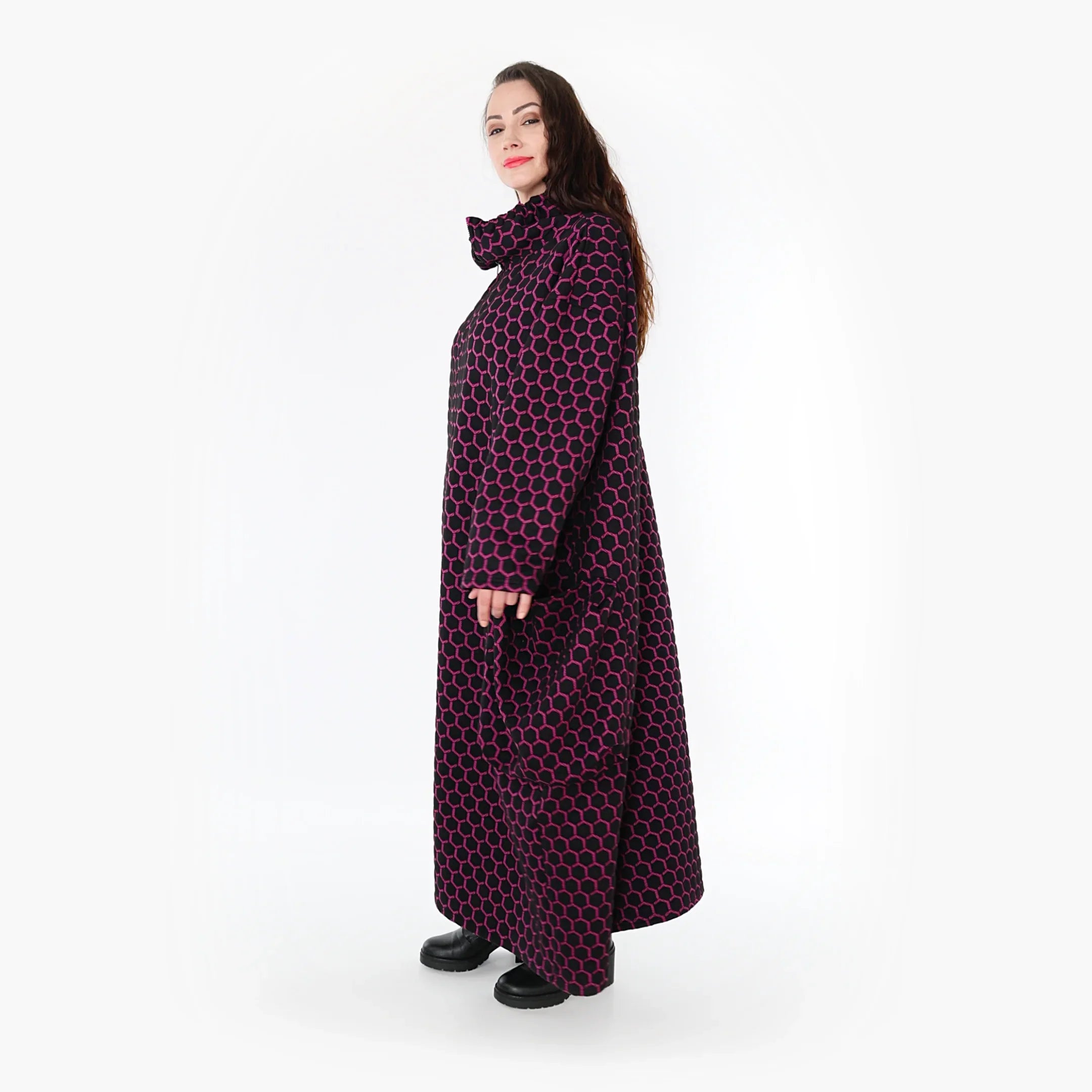 AKH Fashion Mantel 6985 Velora, Schwarz/Fuchsia