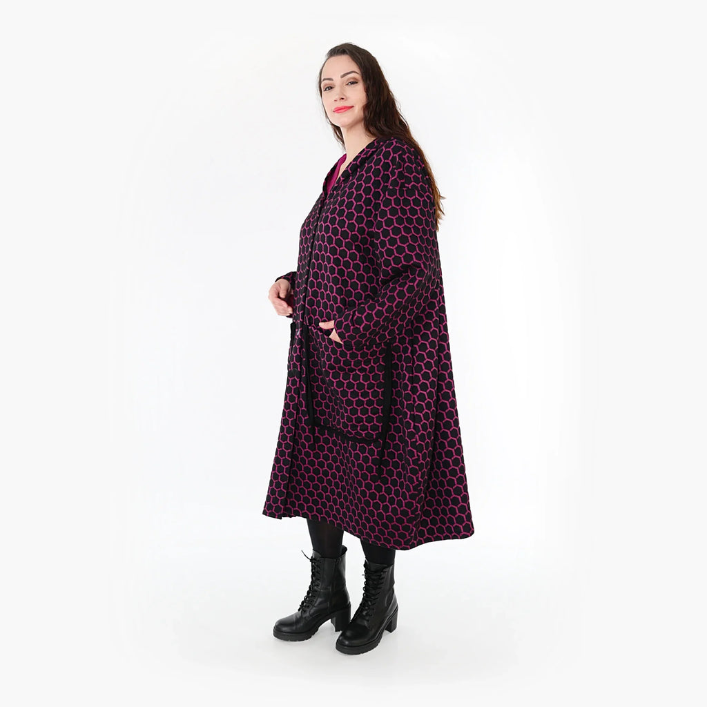 AKH Fashion Mantel 6986 Velora, Schwarz/Fuchsia