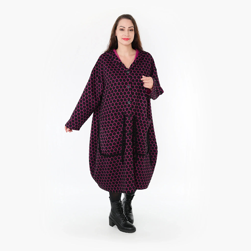 AKH Fashion Mantel 6986 Velora, Schwarz/Fuchsia