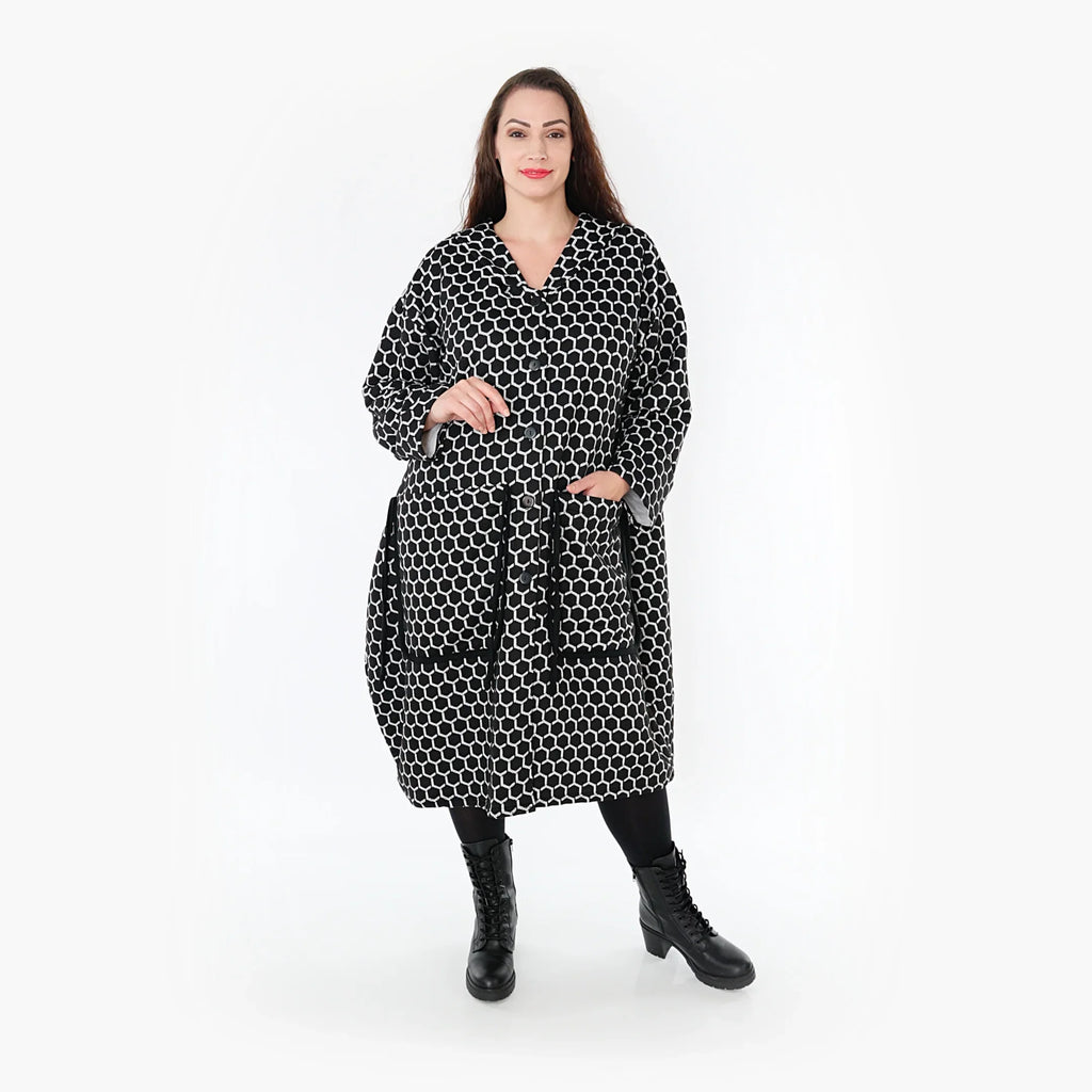 AKH 6986 Coat, Black and White