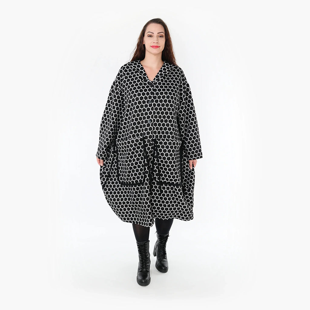 AKH 6986 Coat, Black and White
