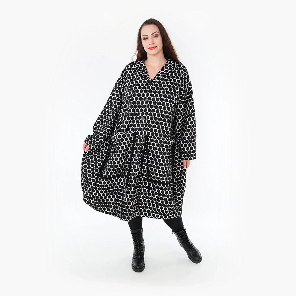 AKH 6986 Coat, Black and White