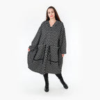 AKH 6986 Coat, Black and White