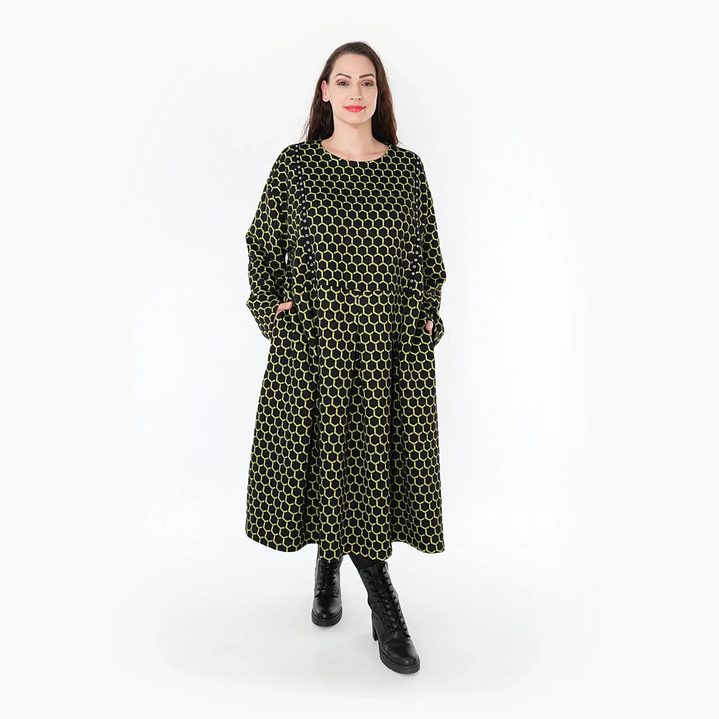Robe AKH 6984, noir-citron vert