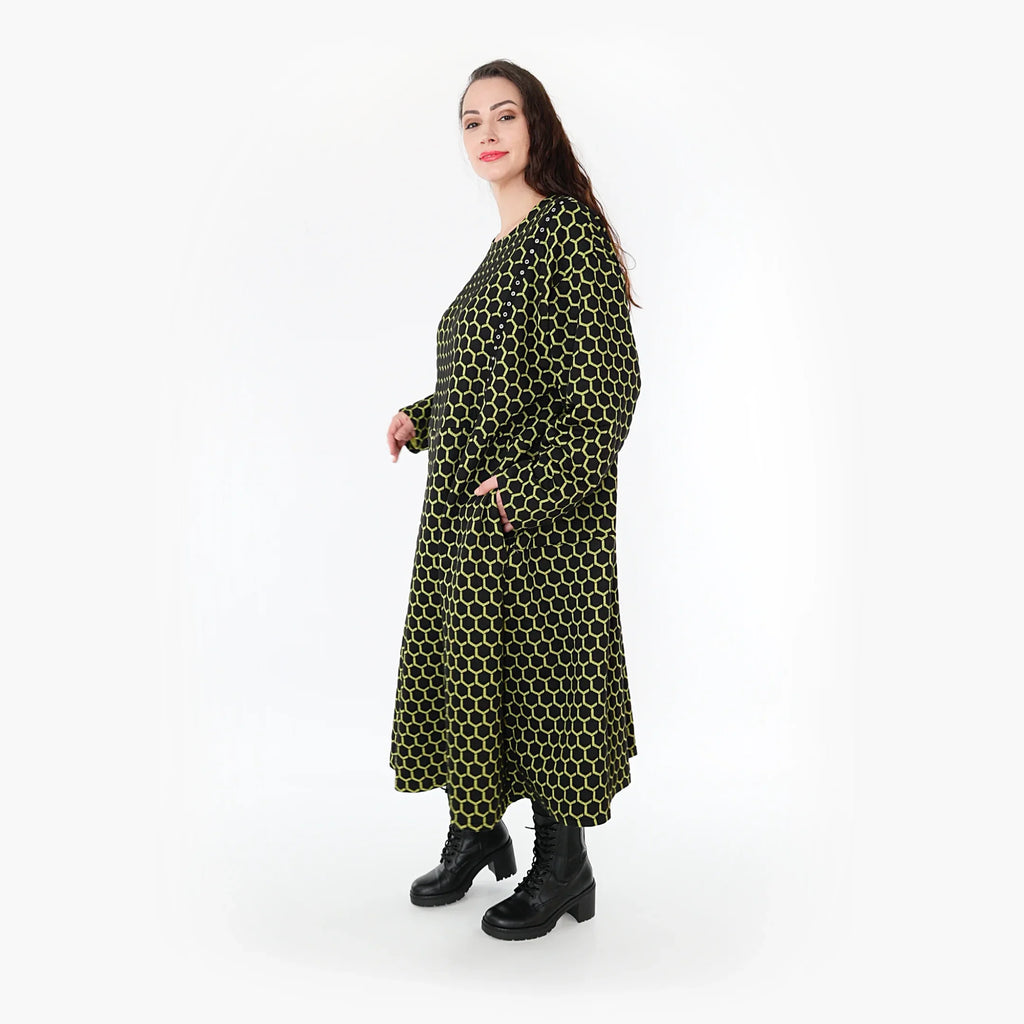 Robe AKH 6984, noir-citron vert