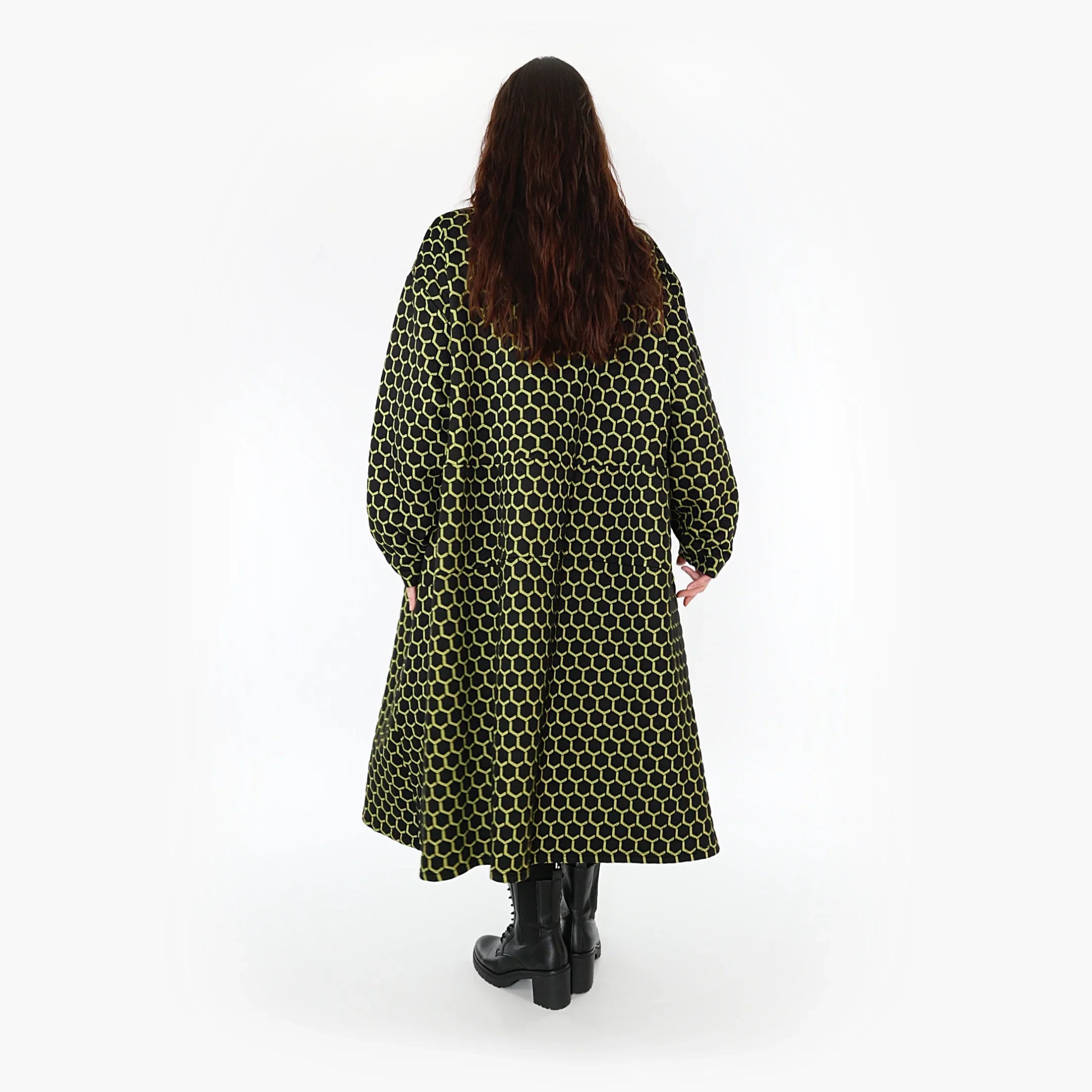 Robe AKH 6984, noir-citron vert