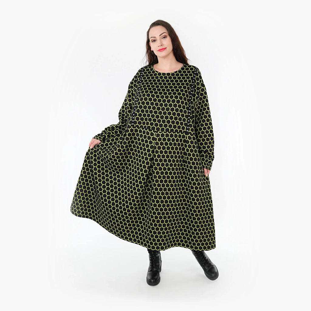 Robe AKH 6984, noir-citron vert