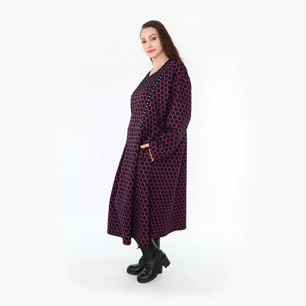 AKH Fashion Kleid 6984 Velora, Schwarz/Fuchsia