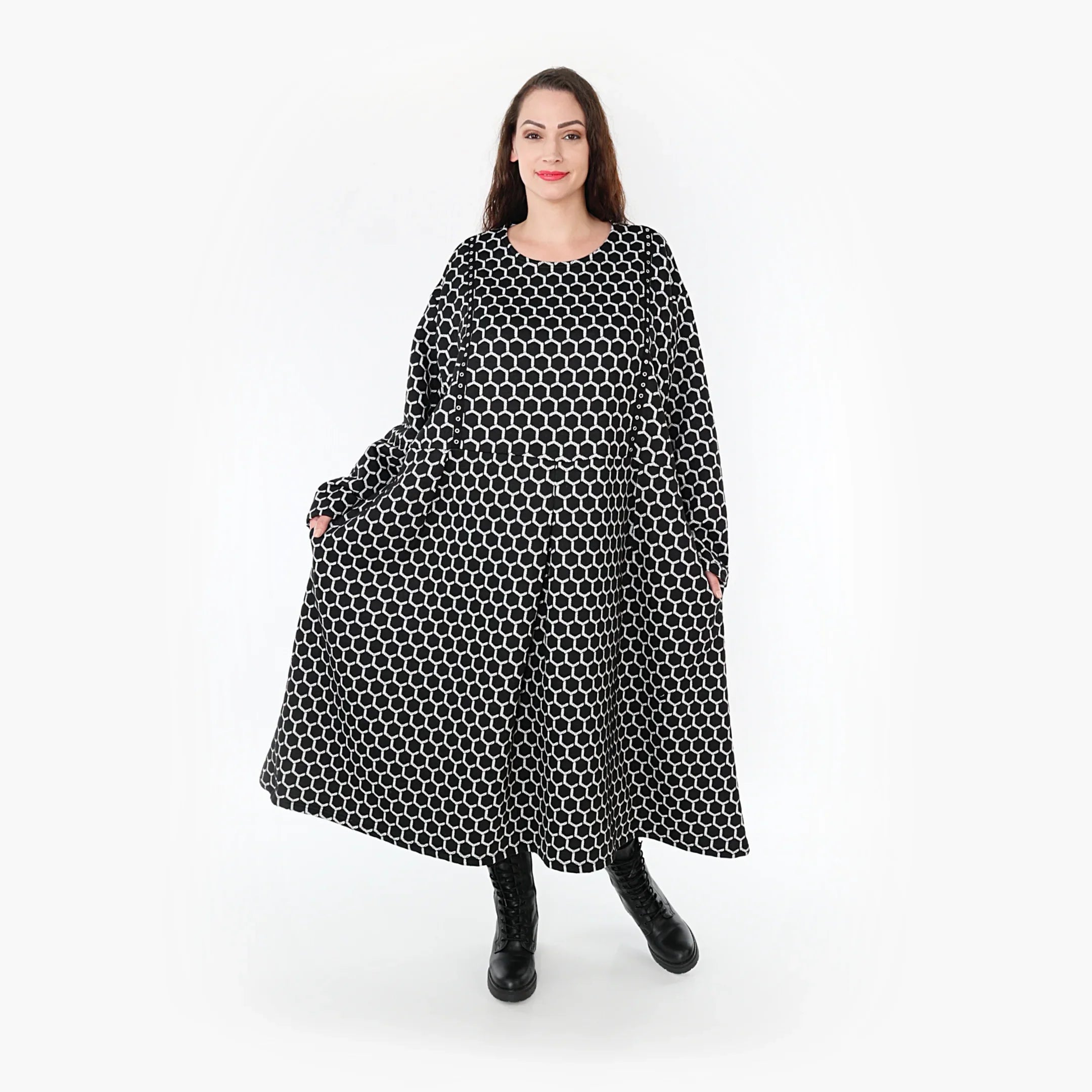AKH Fashion Kleid 6984 Velora, Schwarz/Weiß